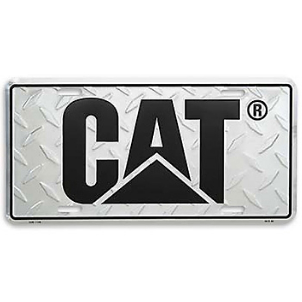 Vanity Tag Front License Plate Robao Tools//Diamond Plate CAT Black Caterpillar Personalized Novelty Aluminum License Plate