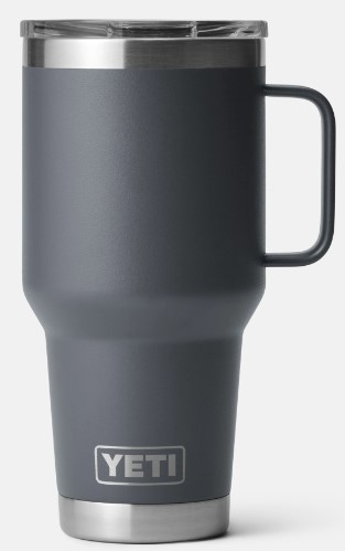YETI Rambler 30 oz Travel Mug with Stronghold Lid, Charcoal